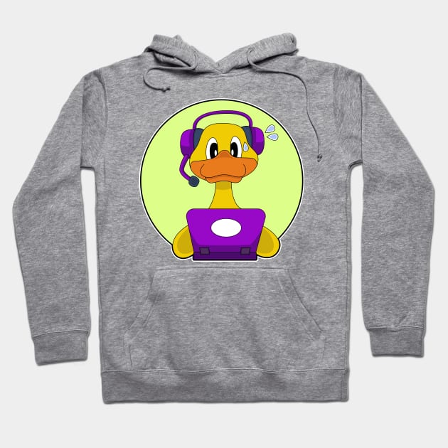 Duck Secretary Laptop Hoodie by Markus Schnabel